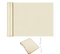 Sohodoo Frangivista for Balcone 420D, Schermatura Antivento e Anti-UV con Corda e Occhiello for Recinzione e Protezione Esterna(White,75 * 200cm)