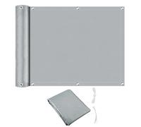 Sohodoo Frangivista for Balcone 420D, Schermatura Antivento e Anti-UV con Corda e Occhiello for Recinzione e Protezione Esterna(Light Gray,100 * 200cm)