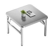 Sohodoo Heavy-Duty Stainless Steel Folding Table,Portable Outdoor Camping Picnic & BBQ Table for Kitchen Restaurant & Hotel,Square Design,Lightweight Easy Setup(70 * 70 * 65cm)