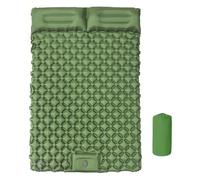Sohodoo Materassino doppio for campeggio, materasso da campeggio for 2 persone con cuscino pompa a pedale incorporata, materassino gonfiabile for campeggio, zaino in spalla, escursionismo(Green)