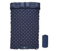 Sohodoo Materasso for dormire doppio da campeggio - Autogonfiabile extra spesso for 2 persone, materasso da campeggio spesso con cuscino, pompa a pedale incorporata for zaino in spalla(Navy Blue)