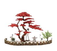 Sohodoo Pino Artificiale con Foglie Rosse - Altezza dal Pavimento al soffitto, Perfetto for l'arredamento della Hall dell'hotel e dell'ufficio(3mx2.5m)