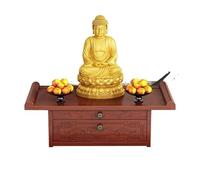 Sohodoo Tavolo da meditazione in legno con contenitore - Mobiletto for santuario a nicchia del Buddha for arredamento della casa, offerte spirituali(Medium(50cm/19.7in))