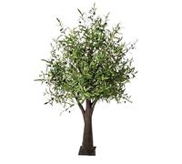 Sohodoo Ulivo finto, pianta di seta realistica con tronco in legno naturale for soggiorno, ufficio, arredamento da bar(1mx0.9m)