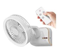 Sohodoo Ventilatore di circolazione - Ventilatore da parete con telecomando, oscillante sinistro e destro, 5 velocità del vento for soggiorno, mensola sul comodino(grigio,4000mA)