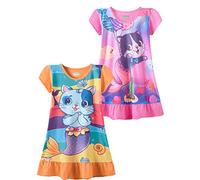 SOIBEEN - Camicie da notte per ragazze con stampa 3D, confezione da 2, camicie da notte in cotone per ragazze 2-9 anni, 4-5 Years