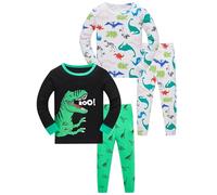 SOIBEEN - Pigiama per ragazzi, abbigliamento da notte in cotone per bambini, set completo con maglietta e pantaloni, regalo di Natale, 2-14 anni, 4 anni