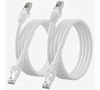 Soibke Cat 7 Cavo Ethernet 3 Metri 2Pack Bianco Cavo Lan Bianco Schermato