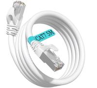 Soibke Cat 7 Cavo Ethernet 5 Metri Cavo Lan Bianco Schermato Gigabit S/FTP
