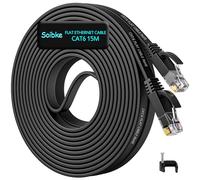 Soibke Cavo Ethernet 15 Metri, Cat 6 Cavo di Rete ad Alta Velocità, 15Clips