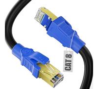 Soibke Cavo Ethernet 2 Metri Cat 8, Cavo di Rete Gigabit 40Gbps 2000MHz, Cavo Lan Alta Velocità, Cavo Internet Schermato, SFTP Cavo Rete Nero Cavo Patch per Router Modem
