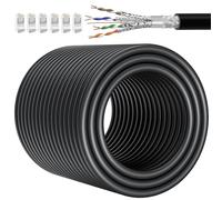 Soibke Cavo Ethernet 60 Metri, Cat 7 Cavo Lan 60m Bobina Schermato Filo Ethernet Molto Lungo per Esterno Cavo di Rete Alta Velocità 10Gbps SFTP RJ45 Gigabit Cavo Internet 60mt Nero Anti-interferenza