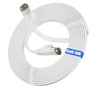 Soibke LAN Kabel 10 Meter Weiß, Cat 6 Netzwerkkabel 10m Flach Ethernet Kabel RJ45 Cat 6 Patchkabel High Speed 1000Mbps Internetkabel Gigabit Wifi Kabel Dünn Wlan für Router Modem