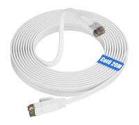 Soibke LAN Kabel 20 Meter Cat 6, Weiß Netzwerkkabel 20m Flach, Wlan Kabel 20m Ethernet Kabel Verdeckt verlegtes, Hochgeschwindigkeit Patchkabel Gigabit Internet Kabel Dünn Wifiabel für Router Modem