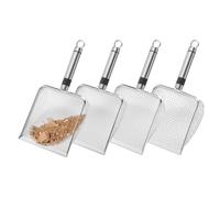 Soil Sifter, Potting Scoop, 4 Piece Composting Sieve with Handle, Gardening Tool Set for Landscaping, Beach Combing, Bonsai Care, Rockhounding, Sorting 11.42x5.51x3.94inches