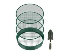 Soil Sifter, Sand Soil Compost Sieve, 11.81 Inches Portable Metal Sifters with 4 Filter Mesh and Shovel, Ideal for Gardening, Greenhouse Farmland Planting, Family and Friends Use