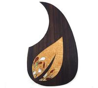 Soild Battipenna per chitarra acustica in palissandro intarsiato in legno massello con fiore di abalone autoadesivo per chitarra Martin D-45 e Taylor o piastra da grattare per chitarra acustica folk