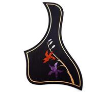 Soild Battipenna per chitarra acustica in palissandro intarsiato in legno massello con fiore di abalone autoadesivo per chitarra Martin D-45 e Taylor o piastra da grattare per chitarra acustica folk