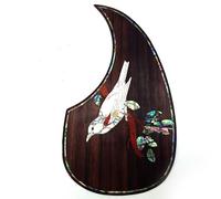 Soild Battipenna per chitarra acustica in palissandro intarsiato in legno massello con fiore di abalone autoadesivo per chitarra Martin D-45 e Taylor o piastra da grattare per chitarra acustica folk