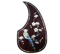 Soild Battipenna per chitarra acustica in palissandro intarsiato in legno massello con fiore di abalone autoadesivo per chitarra Martin D-45 e Taylor o piastra da grattare per chitarra acustica folk
