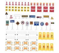 SOIMISS 1 Set Giocattolo del Stradale Barriera Stradale Segni Barricate Giocattolo del Stradale di Grandi Dimensioni Segnali Stradali per