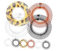 SOIMISS 10 pezzi Pettini Circolari Flessibili in Plastica con Morbidi Fasce per Estensibili per Accessori Pratici e Confortevoli per Acconciature e Trucco Colori Casuali Colore Casuale