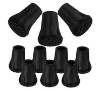 SOIMISS 10 pezzi Protezioni per Punte Bastone da Passeggio in Gomma Antiscivolo Nero Copertura Protettiva per Bastoni Trekking e Stampelle Ammortizzazione e Durata Prolungata Adatte per