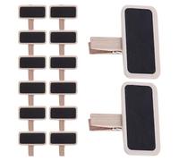 SOIMISS 100 Mini Clip per Lavagna in Legno con Supporto Rettangolare 3,5 Cm - Etichette Nere Riutilizzabili con Clip per Segnaposto, Note e Decorazioni per Eventi, Mercati e Scuole