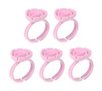 SOIMISS 100 pezzi Anelli per Colla Ciglia Extension Contenitori Forma di Anello in Resistente Pratici e Facili da Usare per Trucco Professionale e Laminazione Ciglia