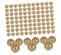 SOIMISS 100 Pezzi Perline Distanziatrici Placcato Oro Perline Rotonde Lisce Anima Solida Resistenti Allo Scolorimento per Creazione Gioielli Artigianali Raffinati e Accessori Eleganti