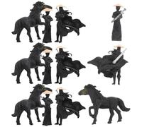 SOIMISS 12 Pezzi Ciondoli Cavallereschi Figura in Miniatura Mini Figurina Scultura a Cavallo Mini Decorazione Da Scrivania Figurine in Miniatura Del Terrario Desktop Resina Nero