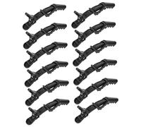 SOIMISS 12 pezzi Clip Capelli Alligatore Professionali Nero Pinze Sezionamento per Centri Estetici e Parrucchieri Leggere e Resistenti per Capelli Sottili e Spessi Fissaggio Sicuro e