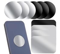 SOIMISS 12 Pezzi Piastra in Metallo Adesiva Tonda e Rettangolare per Telefono Cellulare Adesivo Resistente Compatibile Supporto Magnetico Auto per Smartphone Superficie Liscia e Bordi