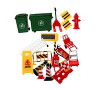 SOIMISS 19 Pezzi Mini Segnali Stradali e Barriere in Giocattoli Educativi per Coni Stradali in Miniatura per Apprendimento Sicurezza Stradale Facili da Trasportare e Conservare Adatti