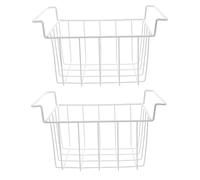 SOIMISS 2 pezzi Cestelli per Congelatore Pozzetto in Filo Metallico Rinforzato Organizer Ventilato con Manici Laterali Sospesi Compatibili con Congelatori Multifreezer Resistenti al