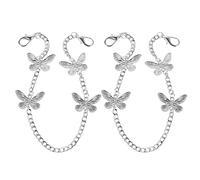 SOIMISS 2 Pezzi Charms Farfalla in Lega Argento con Moschettone Catene Decorazione Lacci Scarpe e Stivali Gioielli Vintage Eleganti per Sneakers e Boots Donna