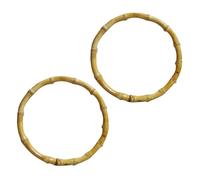 SOIMISS 2 Pezzi Manici per Borse Rotondi in bambù Beige Fatti Mano per Borse Clutch e Accessori Fai da Te Maniglia Sostitutiva Naturale e Durevole