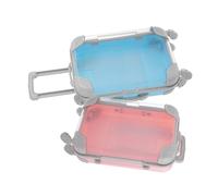 SOIMISS 2 Pezzi mini trolley astuccio porta ciglia finte Custodia per ciglia mini archivio per il trucco Contenitore di ciglia false scatole di ciglia finte piccola valigia plastica