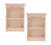 SOIMISS 2 Pezzi Miniature Side Cabinet in Solid Wood Vintage Japanese Style Wall Mounted Storage For Dollhouse Kitchen And Dining Decor