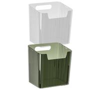 SOIMISS 2 pezzi Organizer da Parete Bagno in Plastica Trasparente e Verde Contenitore Multiuso Resistente in Pet per Spazzolini Sapone e Shampoo Capacità Salvaspazio per Cucina Ufficio e