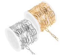 SOIMISS 2 pezzi per Gioielli DIY in Acciaio Inossidabile Placcato Oro e Argento Sottile Maglie Ellittiche per Collane Bracciali e Creazioni Artigianali per Colore Pratica e Resistente