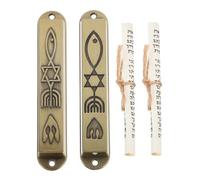 SOIMISS 2 Pezzi Stipite Messianico Kosher Decorazione da Ornamento Soltanto Scrittura Benedizione per Colorato Targa Porta Asso Annata Vacanza retrò Questo con Casa Mezuzà Lega