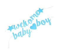 SOIMISS 2 Pezzi Striscione Glitter Benvenuto Boy per Shower e Gender Reveal Decorazioni Neutre Eleganti per Feste Nascita e Annuncio Arrivo