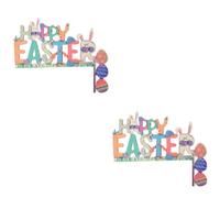 SOIMISS 2 Pezzi Telaio della Porta di Pasqua Bunny Parete Decorazione Murale Angolo Primavera Segni Arredamento Coniglio Sospeso Bunnies Decorazioni Ornamenti di Legno Colorful