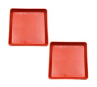 SOIMISS 2 Pezzi Vassoio di plastica in Resina Vassoio Decorativo all'aperto drenaggio Contenitore al Chiuso pianta Vaso Quadrato Vassoio per fioriera Quadrato Vaso da Fiori Quadrato Rosso