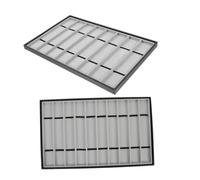 SOIMISS 2 pezzi Vassoio Porta Cinturini Orologi Organizer Rettangolare Pelle Nera e Interno in Velluto Supporto Multifunzionale per Esposizione e Protezione Polsiere e Orologi da Polso