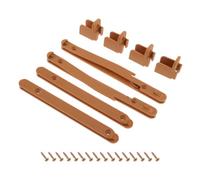 SOIMISS 2 Set Connettore Sponde Culla, Connettore per Guide Armadietti, Regolabile, Plastica e Acciaio Laminato a Freddo, Marrone, con Vite, per Progetti DIY Culla e Collegamento Mobili