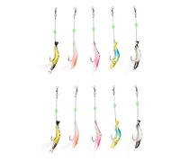 SOIMISS 2 Set Esca Artificiale Notturna Gamberetti Simulati Morbidi E Resistenti Per Pesca Acque Dolci E Salate Colori Luminescenti Random Per Trota Persico E 5 Pezzi * 2