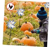 SOIMISS 2 Set Girandole Antiuccelli Forma Mulino Vento in PVC e Pet con Collegamento Dissuasore Piccioni e Repellente Animali per e Casa Decorazione Riflettente per Esterno