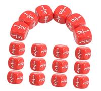 SOIMISS 20 Pezzi Dadi Delle Frazioni Dadi Di Frazione Favore Della Festa Di Compleanno Blocchi Di Forme Matematiche Gioco Da Tavolo All'aperto Acrilico Rosso